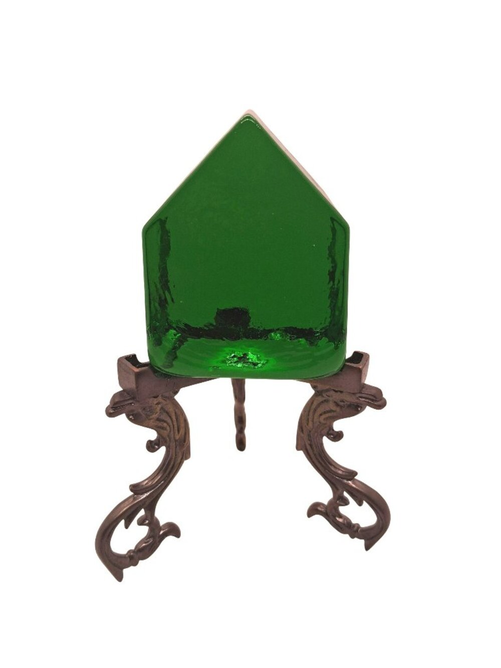 Rare V Nason Murano Glass House Paperweight Signed Green Vintage 3"x 2.5"x 2.5"